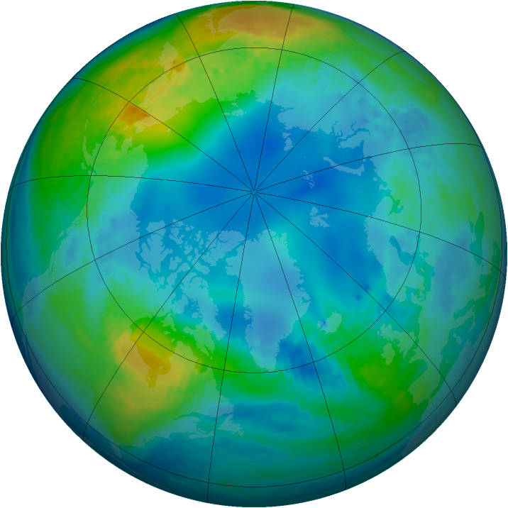 Arctic ozone map for 13 November 2002